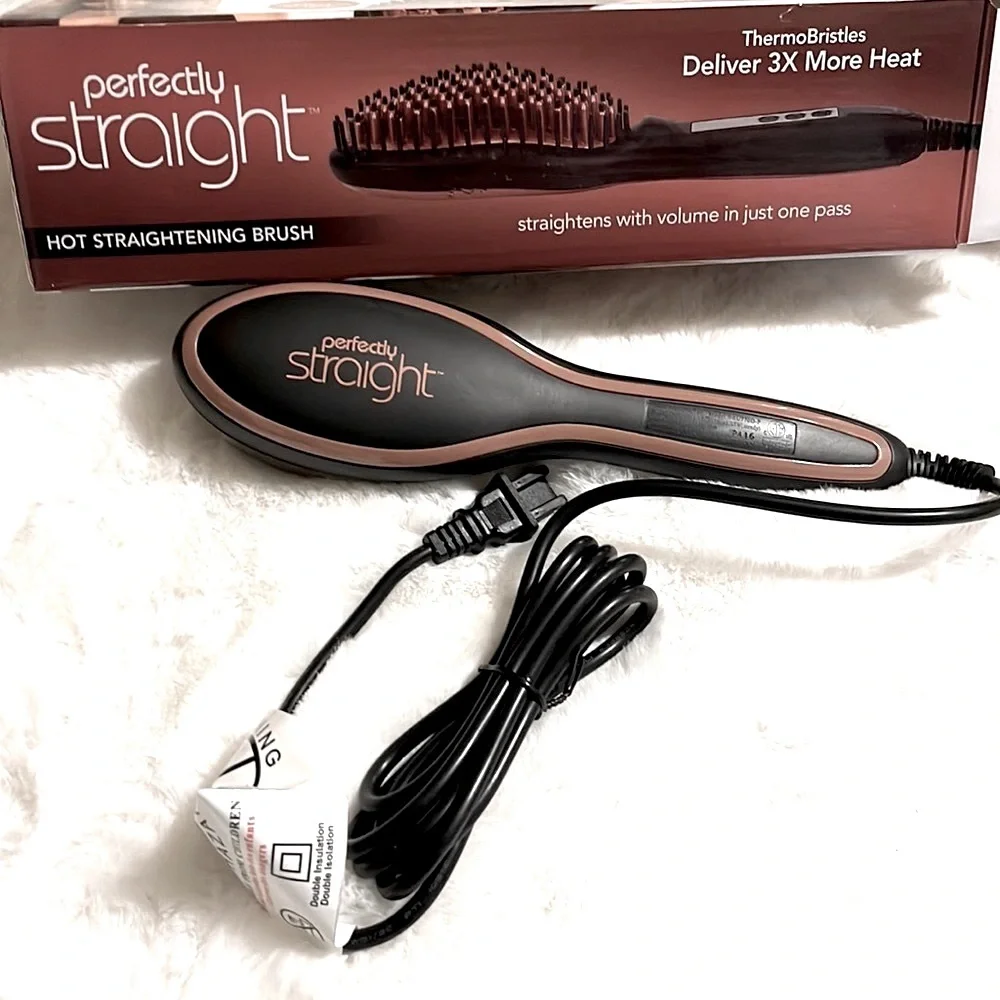 NEW Perfectly Straight Ceramic Hot Straightening Brush